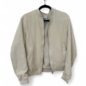 Zara Off-White Bomber Jacket